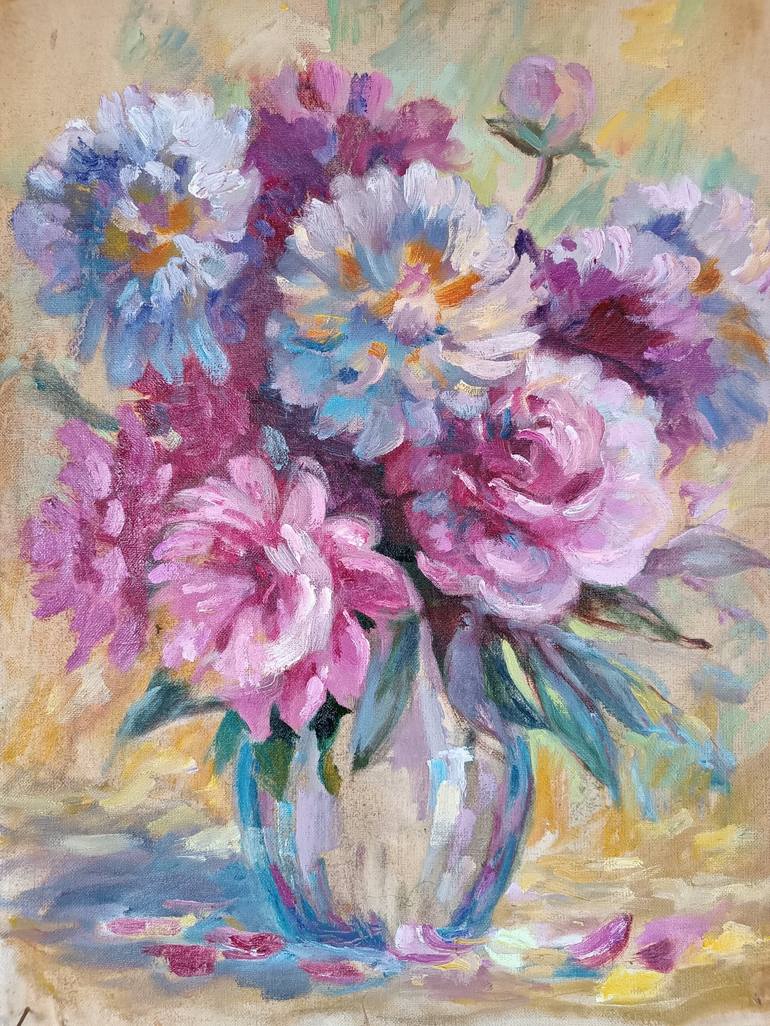 Print of Impressionism Floral Paintings by Olga Lomax