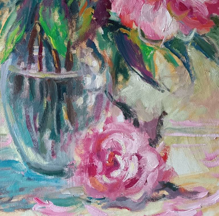 Original Impressionism Floral Painting by Olga Lomax