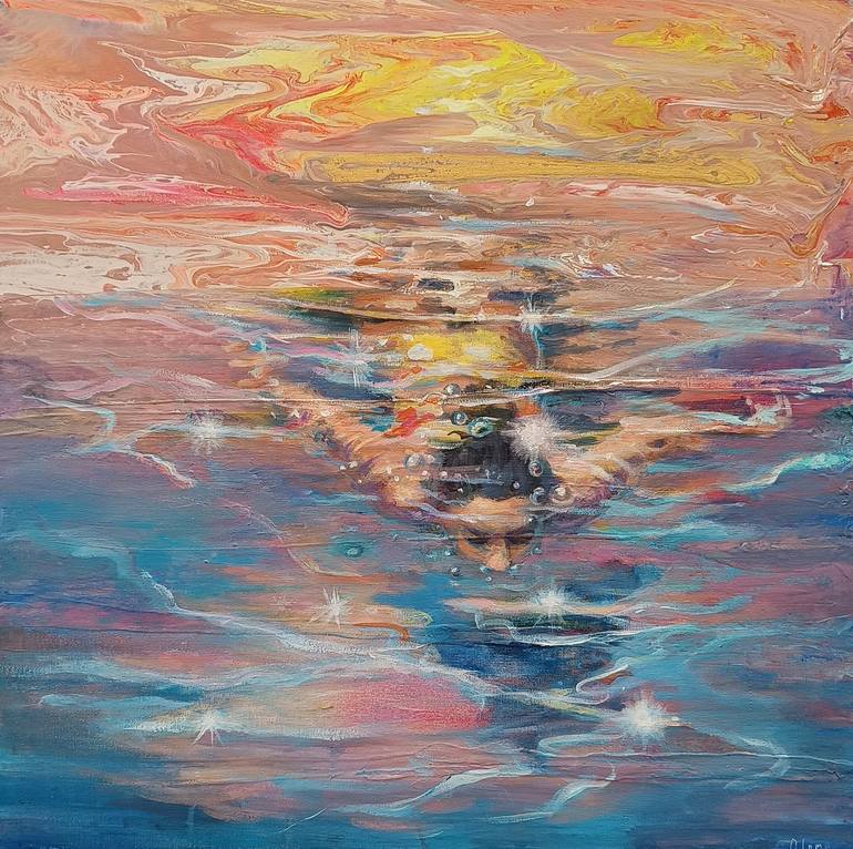 Print of Abstract Expressionism Water Paintings by Olga Lomax