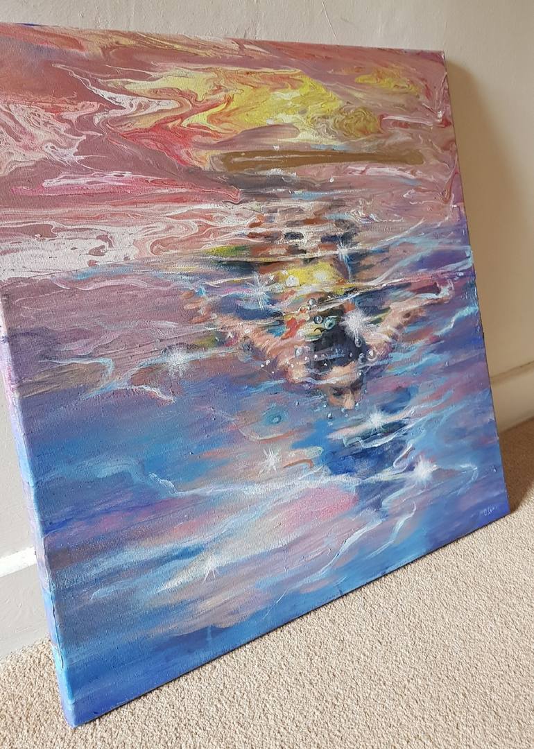 Original Abstract Expressionism Water Painting by Olga Lomax