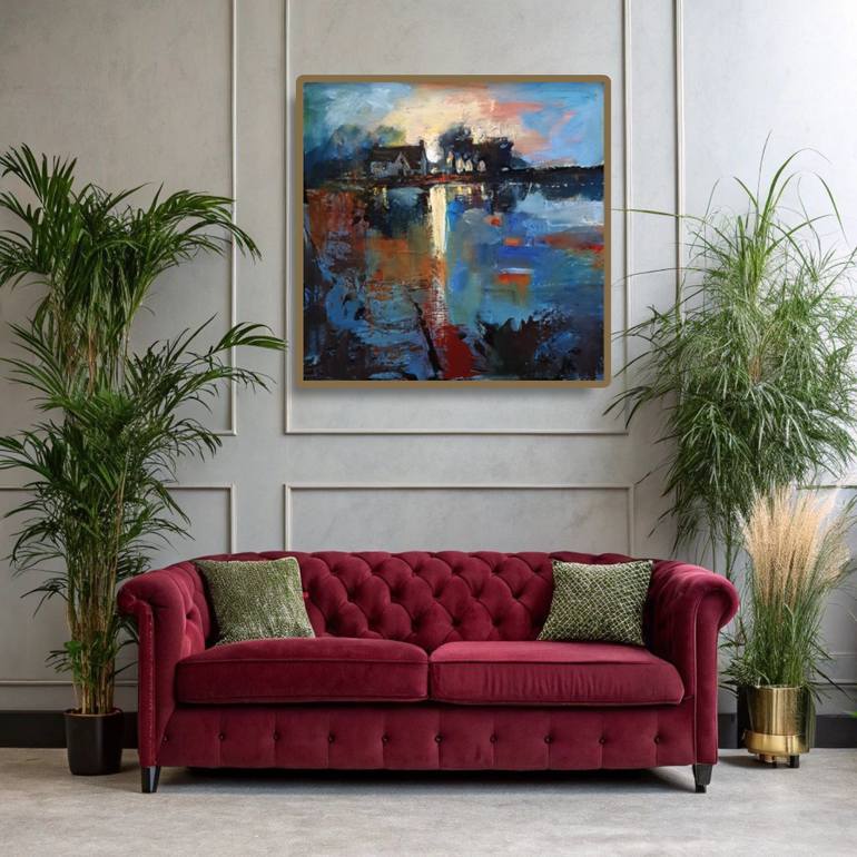 Original Abstract Landscape Painting by Olga Lomax