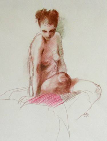 Original Fine Art Nude Drawings by Olga Lomax