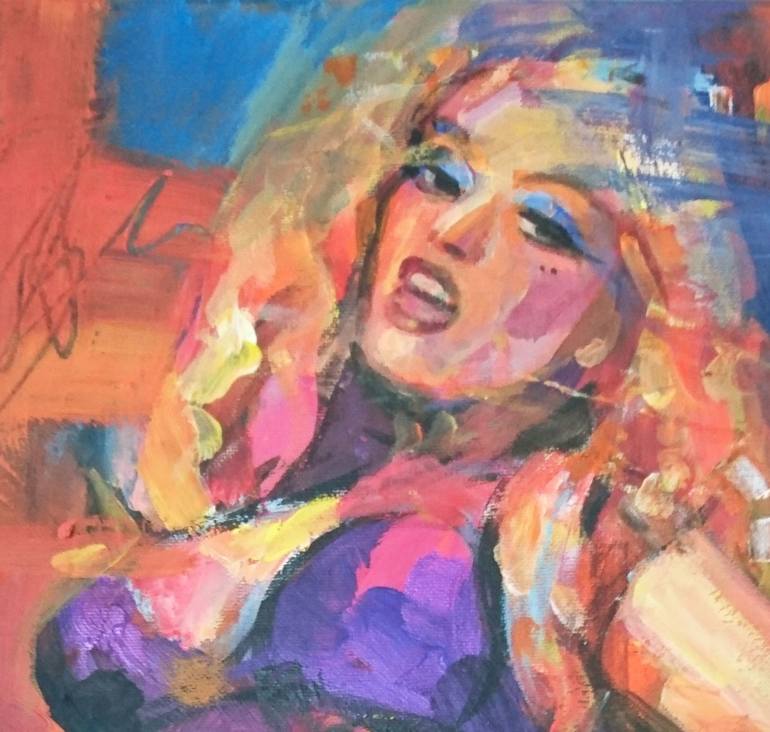 Original Abstract Erotic Painting by Olga Lomax