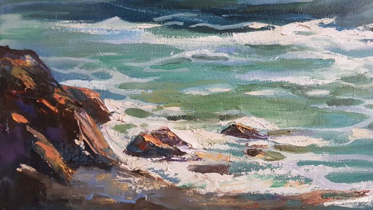 Original Impressionism Seascape Painting by Olga Lomax