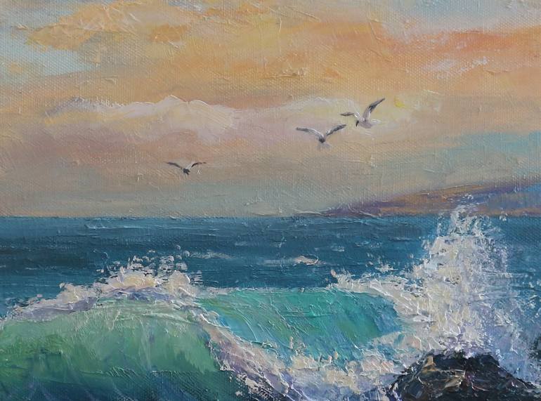 Original Fine Art Seascape Painting by Olga Lomax