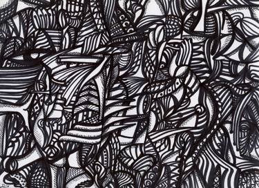 Original Abstract Expressionism Abstract Drawings by Dipo Doherty