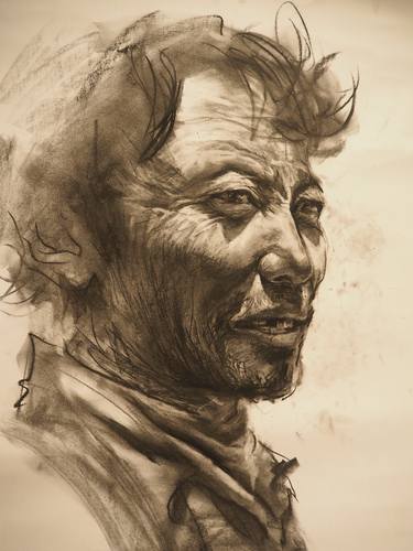 Print of Expressionism Portrait Drawings by KOMSAN MUANGNOI