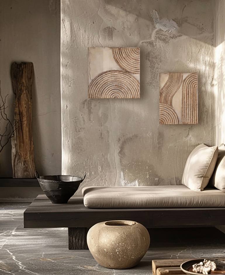 Original Geometric Abstract Painting by Cristina Simeoni