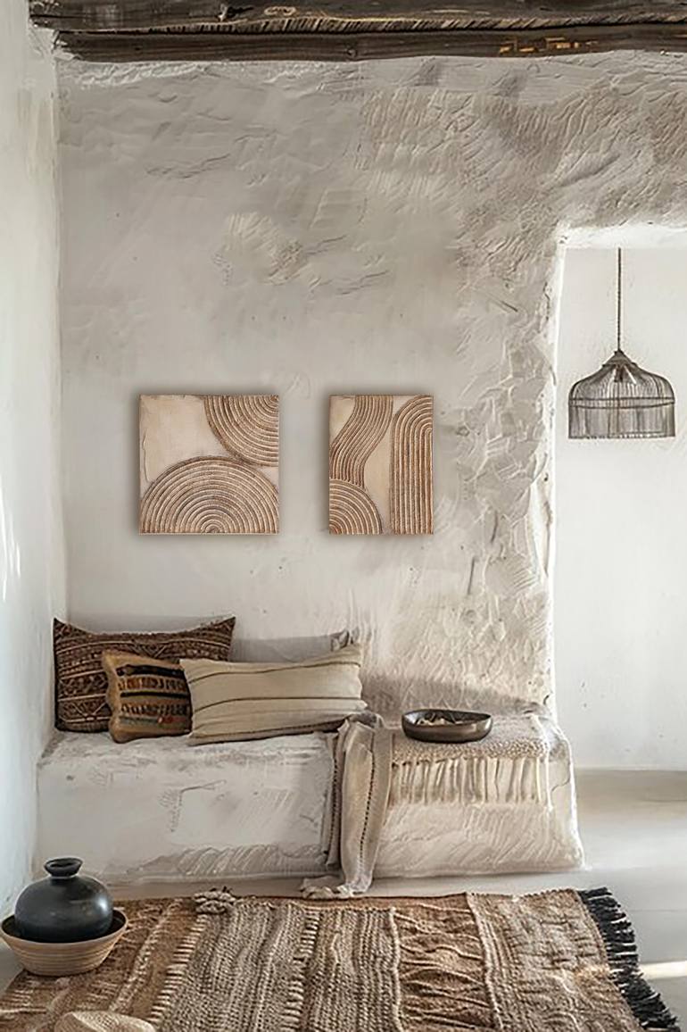 Original Geometric Abstract Painting by Cristina Simeoni