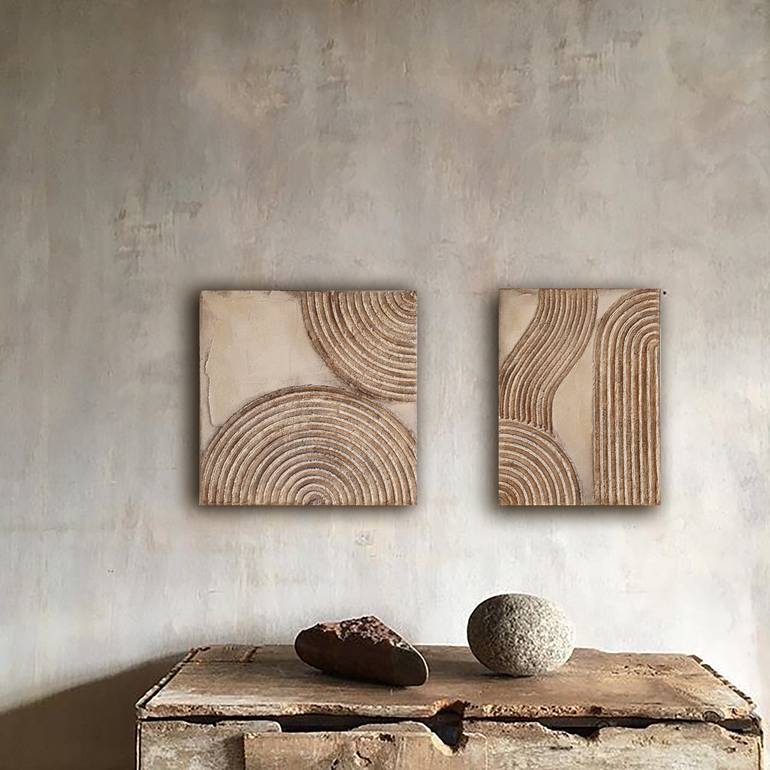 Original Geometric Abstract Painting by Cristina Simeoni