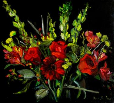 Original Fine Art Floral Paintings by Carol Steinberg