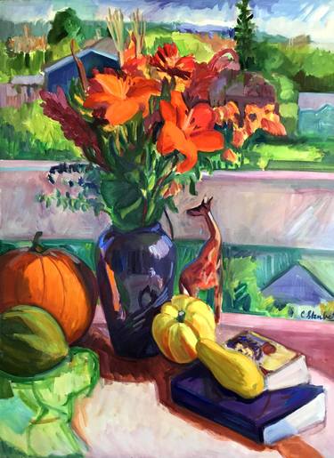 Original Fine Art Floral Paintings by Carol Steinberg