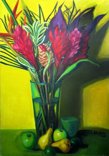 Original Floral Painting by Carol Steinberg