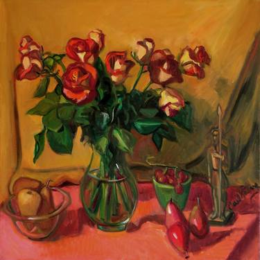 Original Fine Art Floral Paintings by Carol Steinberg
