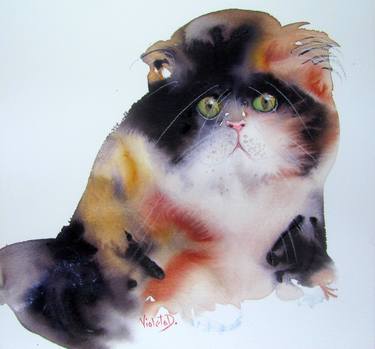 Print of Fine Art Cats Paintings by Violeta Damjanovic-Behrendt