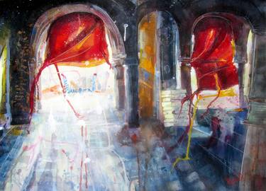 Print of Expressionism Cities Paintings by Violeta Damjanovic-Behrendt