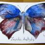 A watercolor painting of the exotic Zeuxidia Amethystus butterfly. Painted on Hahnemühle 425 gsm watercolor paper.