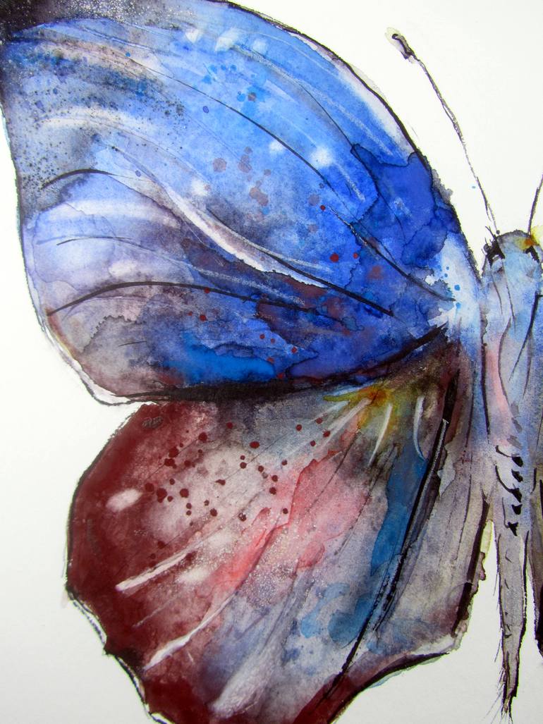 Original Abstract Expressionism Animal Painting by Violeta Damjanovic-Behrendt