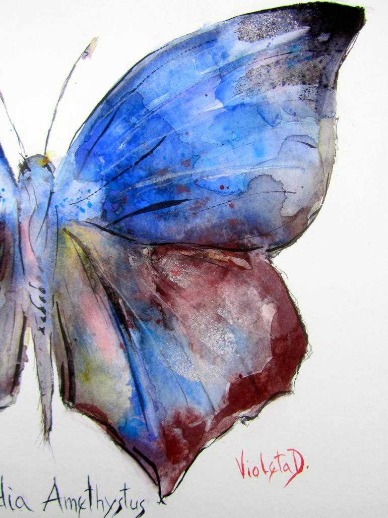 Original Abstract Expressionism Animal Painting by Violeta Damjanovic-Behrendt