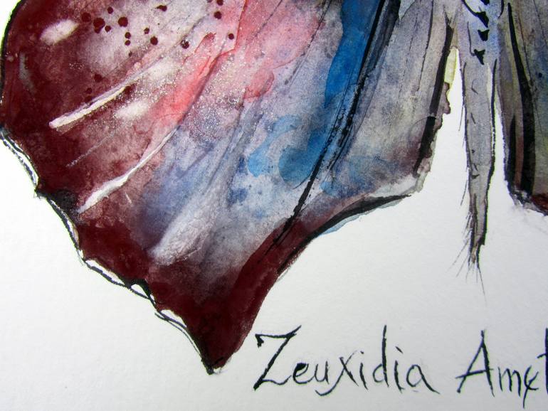 Original Abstract Expressionism Animal Painting by Violeta Damjanovic-Behrendt