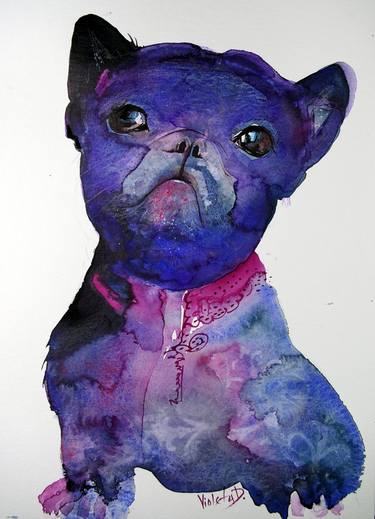 Original Dogs Paintings by Violeta Damjanovic-Behrendt