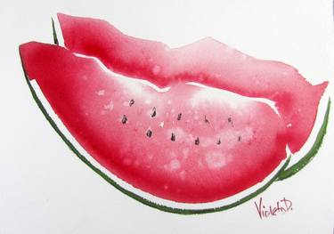 Original Impressionism Food Paintings by Violeta Damjanovic-Behrendt