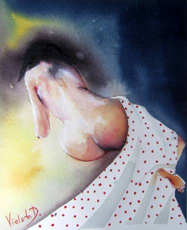 Print of Impressionism Erotic Paintings by Violeta Damjanovic-Behrendt