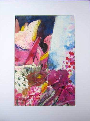 Original Abstract Floral Paintings by Violeta Damjanovic-Behrendt