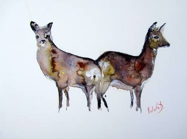 Original Animal Paintings by Violeta Damjanovic-Behrendt