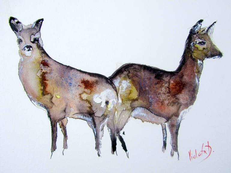 Original Conceptual Animal Painting by Violeta Damjanovic-Behrendt