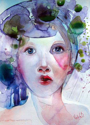 Print of Surrealism Portrait Paintings by Violeta Damjanovic-Behrendt