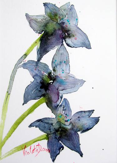 Original Floral Paintings by Violeta Damjanovic-Behrendt