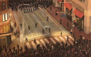 Original Figurative Cities Painting by Alex Schaefer