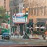 Alex Schaefer
United Artists Building, downtown Los Angeles
(aka the Ace Hotel)
24 by 20 inches
This is a "plein air" streetscape from the streets of downtown Los Angeles. What that means is I set up my easl right there on the sidewalk and go for it! This is capturing the beauty of an overcast day in the City of Angels, it's not ALWAYS sunny in LA. Art made on the Streets = Street Art! Get some!