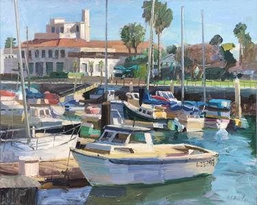 Original Impressionism Sailboat Paintings by Alex Schaefer