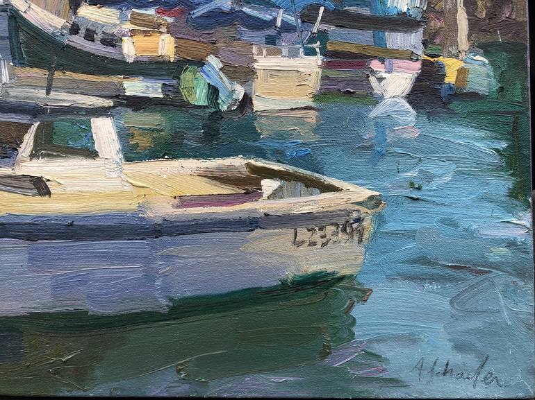 Original Impressionism Sailboat Painting by Alex Schaefer