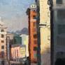 Grand Ave over 4th Street, downtown Los Angeles
20 by 16 inches

a plein air urban landscape of one of my favorite views in the city of Los Angeles from Grand Ave looking south over 4th street. Painted right in the spot over two separate sittings, this painting has a rich textured surface and vibrant colors capturing the afternoon light on the city. A beautiful addition for your home