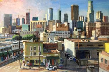 Los Angeles Skyline Painting By Alex Schaefer Saatchi Art