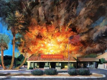 Saatchi Art Artist Alex Schaefer; Paintings, “Wells Fargo in Flames: Arizona” #art