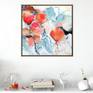 A romantic abstract botanical painting. painted in acrylics and pastels on canvas.