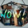 A bright optimistic mirror that is also humorous and a bit tongue in cheek!