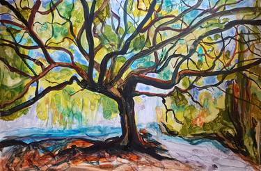 Original Abstract Expressionism Tree Paintings by Alison Moy