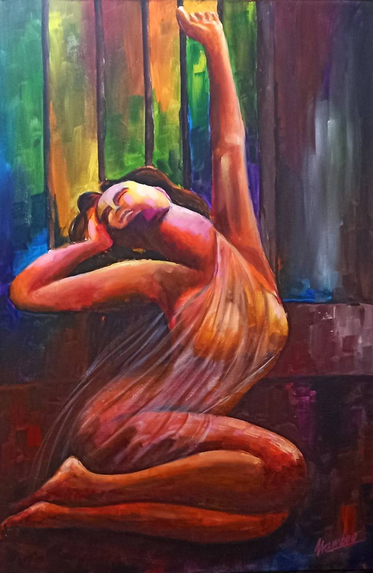 Print of Abstract Women Paintings by Narayanan Namboothiri