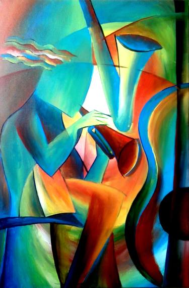 Print of Abstract Music Paintings by Narayanan Namboothiri