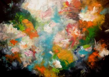 Original Abstract Expressionism Floral Paintings by Floria Rey