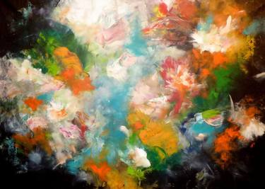 Original Abstract Expressionism Floral Paintings by Floria Rey