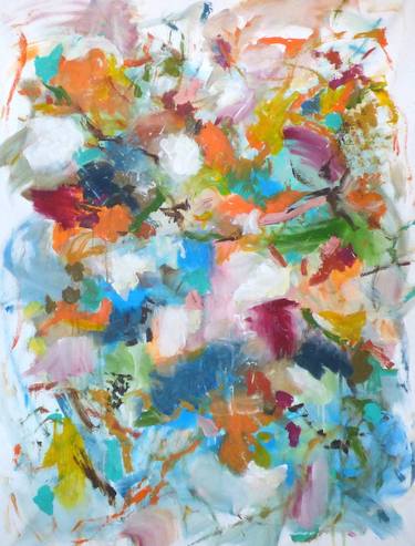 Original Abstract Floral Paintings by Floria Rey