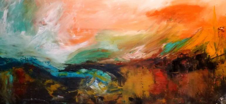 Original Abstract Landscape Painting by Floria Rey
