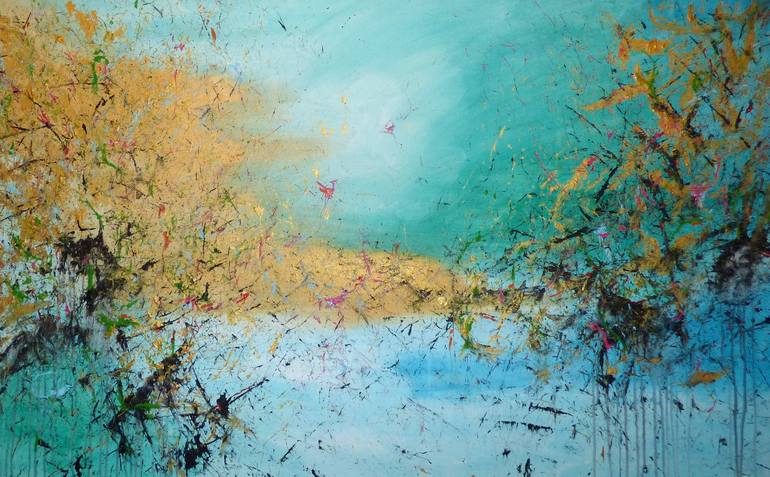 Original Abstract Expressionism Landscape Painting by Floria Rey