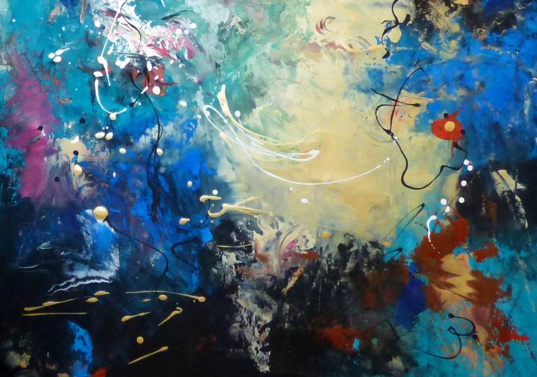 Original Abstract Expressionism Abstract Painting by Floria Rey